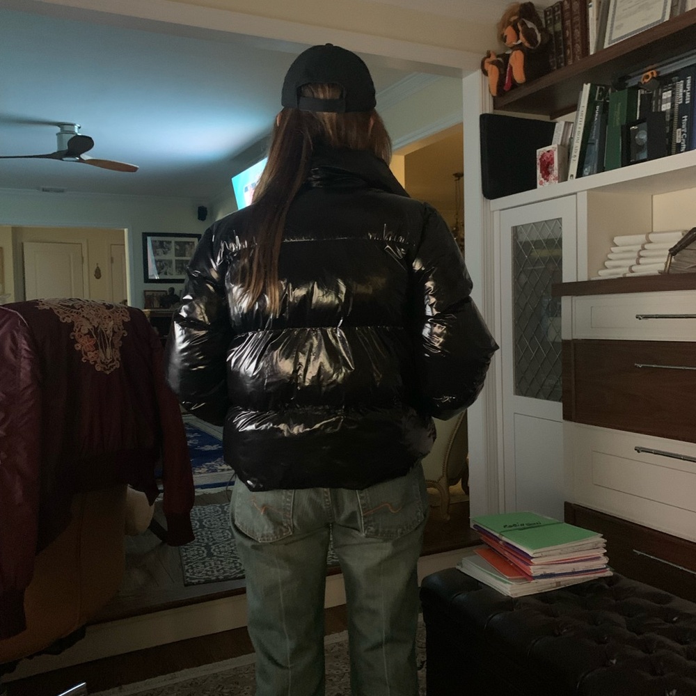 NOIZE Shiny Black Puffer Jacket - Picture 10 of 14